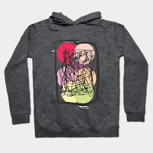 round with line art Hoodie